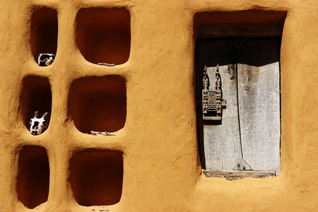 Detailed view of a Dogon house, Mali, Africaの写真素材