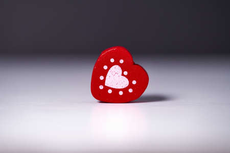 Red wooden heart with copyspace for ornament or valentine's day card. High quality photoの写真素材