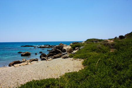 View of the Cretan sea coastlineの写真素材