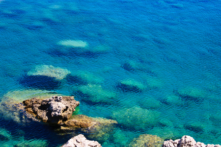 View of the Cretan wild sea coastlineの写真素材