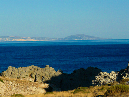 Cretan wild sea coastlineの写真素材