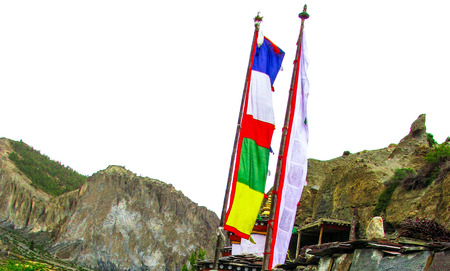 landscape and nature in the Mustang region of Nepalの写真素材