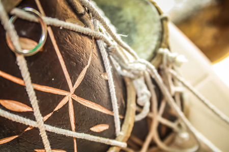 Closeup of drums in southern Indiaの写真素材