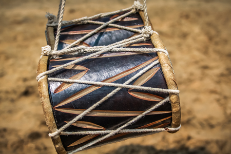 Closeup of drums in southern India