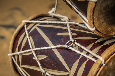 Closeup of drums in southern Indiaの写真素材