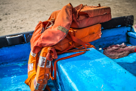 Closeup of fish boat in Goa southern Indiaの写真素材