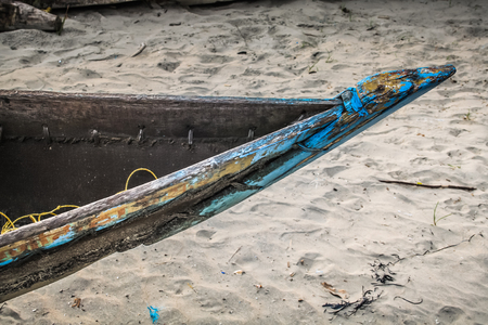 Closeup of fish boat in Goa southern Indiaの写真素材