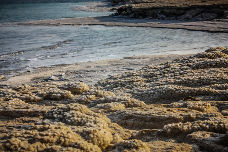 Closeup of Dead sea salt crystal in Israel