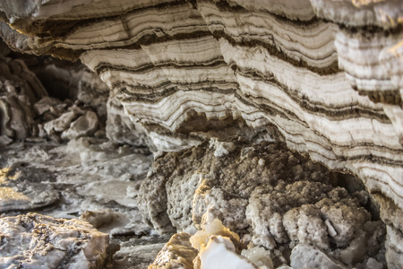 Dead sea landscape and crystal salt in Israelの写真素材
