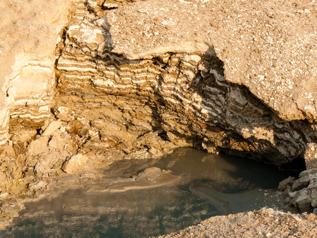 Closeup of Dead sea salt crystal in Israelの写真素材