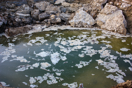 Closeup of Dead sea salt crystal in Israel