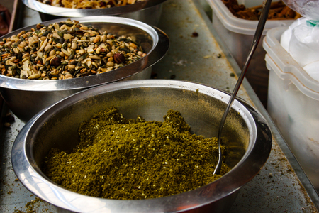 Closeup of spices sold in Israelの写真素材