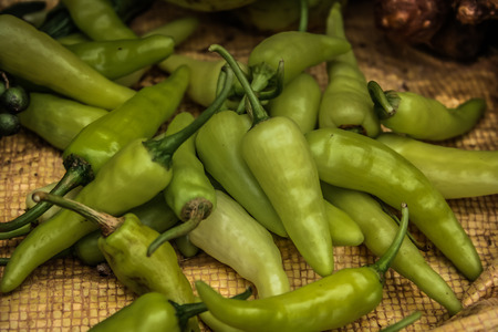 closeup of fruits and vegetables in the market in southern Indiaの写真素材