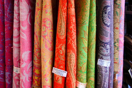 scarves sold in the bazaar of the old city of Jerusalemのeditorial素材