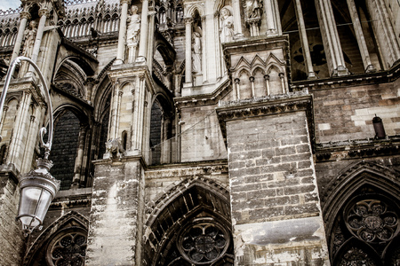 View of the Cathedral of Reims in Franceの写真素材