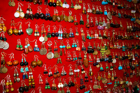 Closeup of various objects in the bazaar of the old city of Jerusalemの写真素材