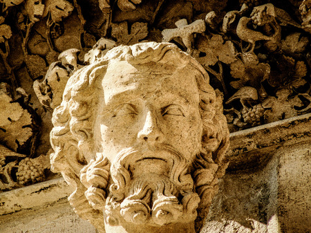 Closeup of the Reims cathedral in Franceの写真素材
