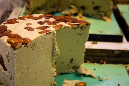 Confections booth at Mahane Yehuda Market in Jerusalemの写真素材