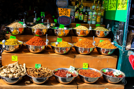 food stand at Mahane Yehuda Market in Jerusalemのeditorial素材