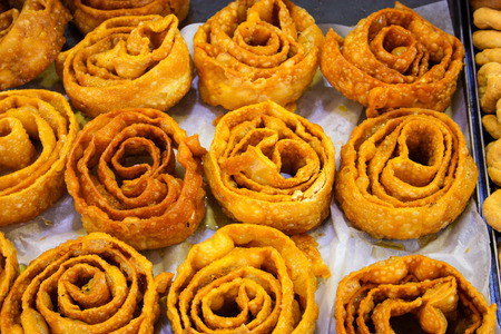 food stand at Mahane Yehuda Market in Jerusalemの写真素材