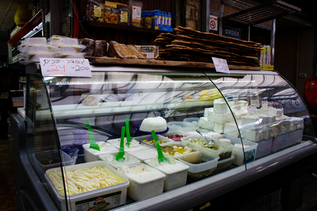 food stand at Mahane Yehuda Market in Jerusalemのeditorial素材