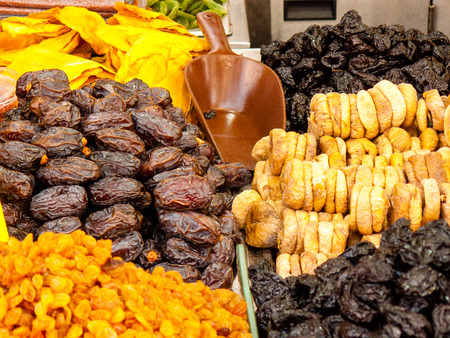 food stand at Mahane Yehuda Market in Jerusalemの写真素材