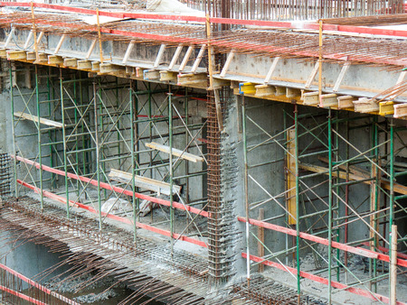 View of a building site of a new building in the city of Tel Aviv in Israel on the evening