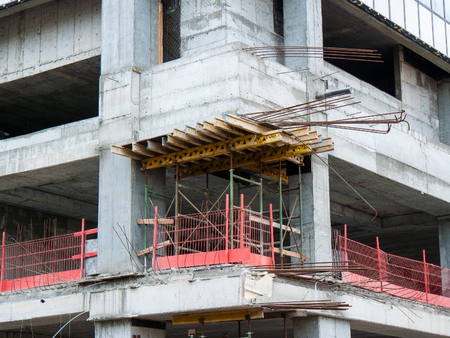 View of a building site of a new building in the city of Tel Aviv in Israel on the evening