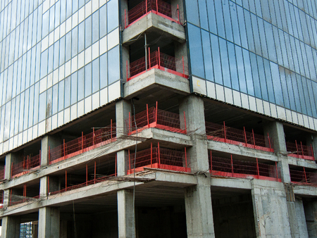 View of a building site of a new building in the city of Tel Aviv in Israel on the evening