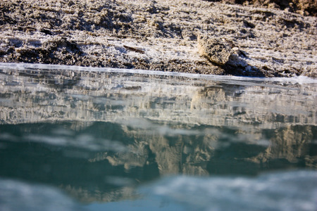 Nature and landscape of the Dead sea in Israelの写真素材