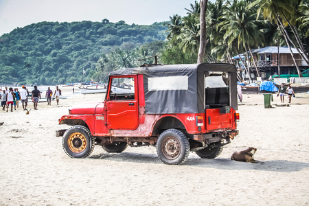 Life guard working on the beach of Palolem Goa India October 26-2017 in the morningのeditorial素材
