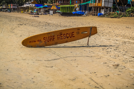 Life guard working on the beach of Palolem Goa India October 26-2017 in the morningのeditorial素材