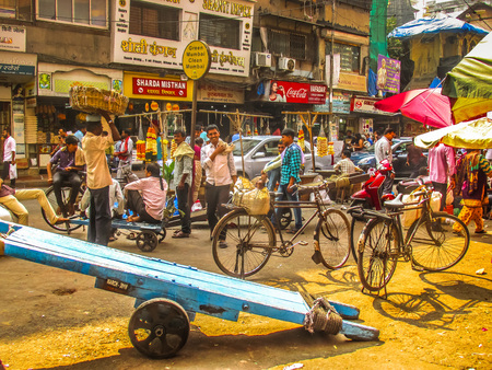 View of the street of Mumbai December 25, 2017 on the morning