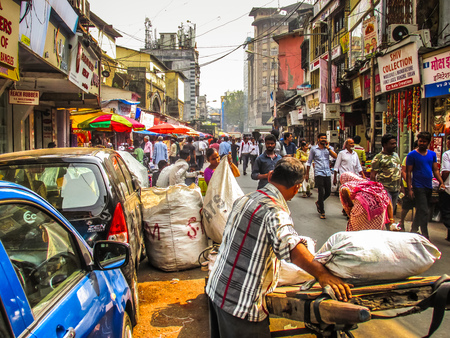 View of the street of Mumbai December 25, 2017 on the morningのeditorial素材