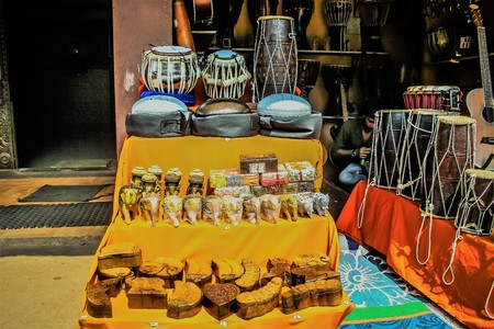 View of an Indian shop in main street at Gokarna Karnataka India October 30, 2017 morning