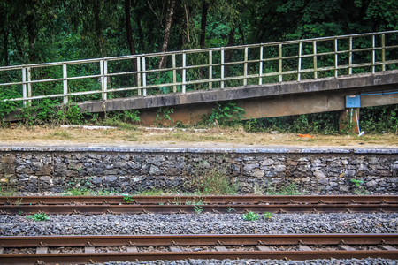 Pernem train station Goa India October 27, 2017 morningのeditorial素材