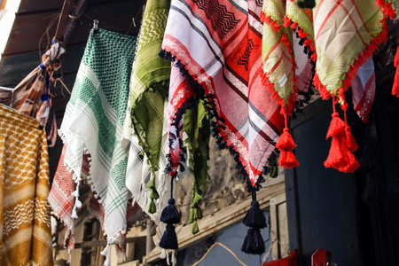 Closeup of handcrafted decorative objects at the bazaar of Jerusalem Israel March 23, 2018 morningのeditorial素材