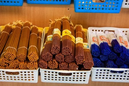 Closeup of handcrafted decorative objects at the bazaar of Jerusalem Israel March 23, 2018 morningのeditorial素材
