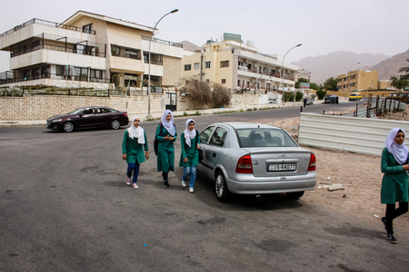 Transportation in the street of Aqaba Jordan March 27, 2018 noonのeditorial素材