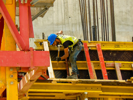 Tel Aviv Israel April 5, 2018 View of a construction site of a new building in Tel Aviv