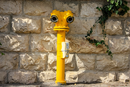 View of a fire hydrant on the streets of Jerusalem in Israel