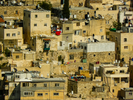 Jerusalem Israel April 16, 2018 Panoramic view of the city of Jerusalem on afternoon