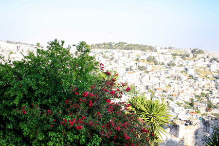 Jerusalem Israel April 16, 2018 Panoramic view of the city of Jerusalem on afternoonのeditorial素材