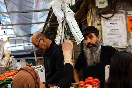 Jerusalem Israel May 02, 2018 Unknowns people shopping at the Mahane Yehuda Market in Jerusalem on the morningのeditorial素材