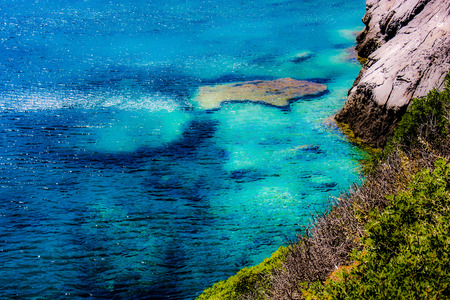 View of the sea and coastline of Crete island