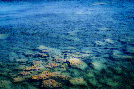 View of the sea and coastline of Crete island