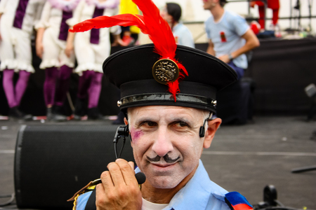 Jerusalem Israel May 10, 2018 The celebrations of the Middle Kingdom of the Golden Tooth Festival at the Old city of Jerusalem, view of the artists on the festival stage eveningのeditorial素材