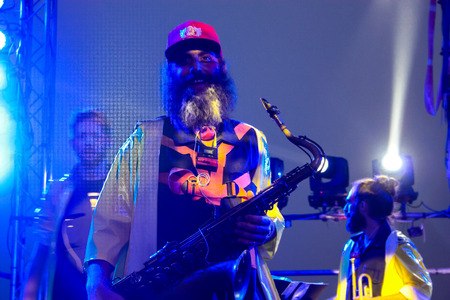 Jerusalem Israel May 10, 2018 The celebrations of the Middle Kingdom of the Golden Tooth Festival at the Old city of Jerusalem, view of the stage of the musical show in the eveningのeditorial素材