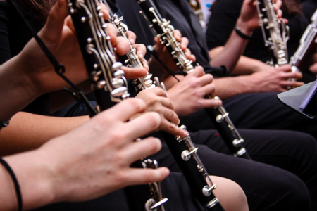Jerusalem Israel May 10, 2018 The celebrations of the Middle Kingdom of the Golden Tooth Festival at the Old city of Jerusalem, View of the musicians of the avant-garde orchestra playing a music concert in the eveningのeditorial素材
