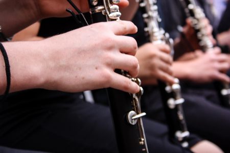 Jerusalem Israel May 10, 2018 The celebrations of the Middle Kingdom of the Golden Tooth Festival at the Old city of Jerusalem, View of the musicians of the avant-garde orchestra playing a music concert in the eveningのeditorial素材
